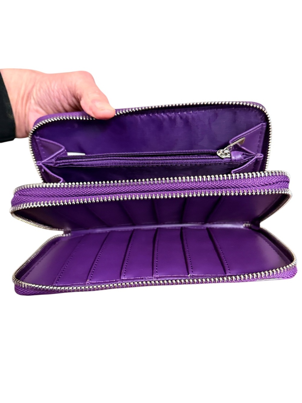 NWOT Joy Mangano Purple Tote Bag Large Carryall Shoulder Bag & Matching Wallet - Picture 13 of 13